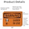 Signmission Radiation & Laser Sign, 7 in H x 10 in W, Vinyl Decal, Rectangle OS-2PACK-WS-D-710-L-12231 - alternate 6